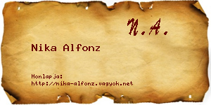 Nika Alfonz névjegykártya